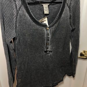 GRAY WAFFLE LONG SLEEVE